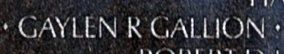 Corporal Gaylen Ray Gallion's name engraved on The Wall